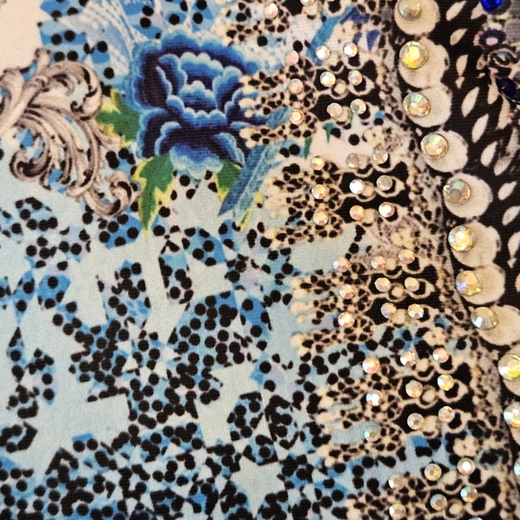 NWT Gorgeous La Moda True Colors Crystal Embellished  Bathing Suit SZ Med - Picture 7 of 16